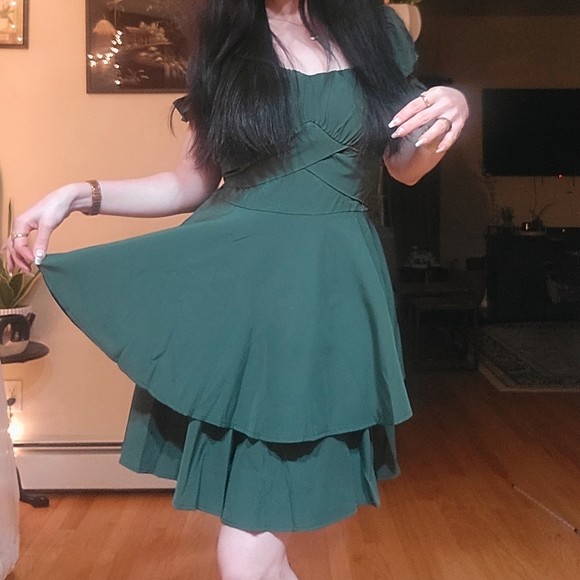 Forest Green Dress - Picture 2 of 4